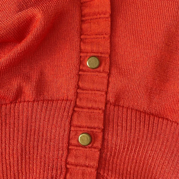 Jones New York Collection Button Front V-Neck Orange Cardigan Sweater Size L - Picture 5 of 5